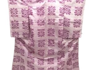 大正ロマン　抽象花模様織り出し着物